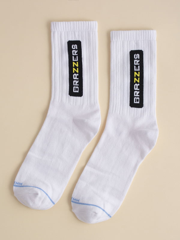 Шкарпетки білі з написом | 5631272
