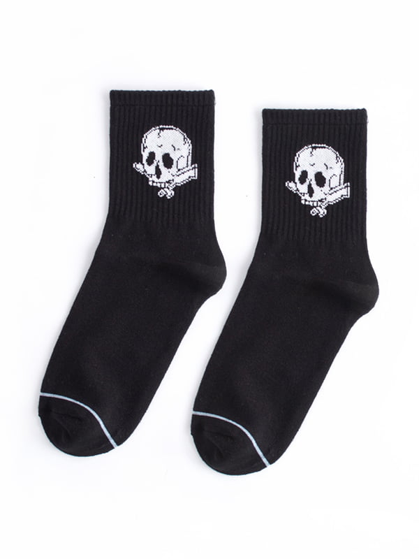 Шкарпетки чорні з малюнком | 5631403