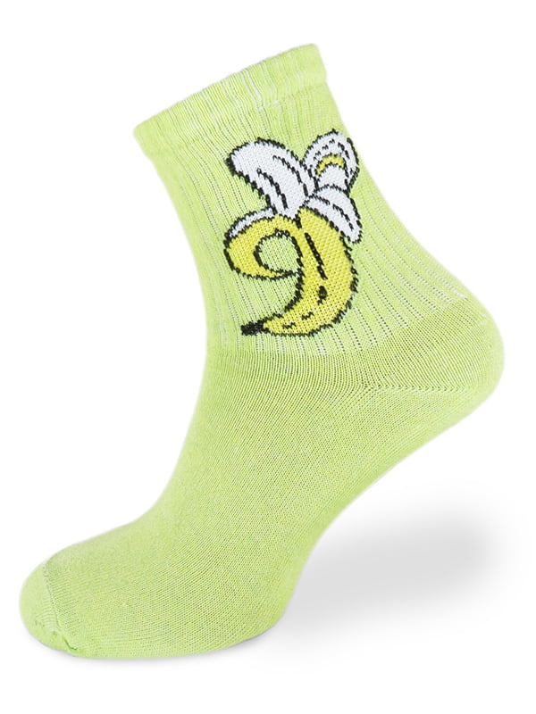 Шкарпетки світло-зелені з принтом "Банан" | 6697767