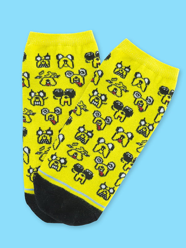 Шкарпетки короткі жовтого кольору з принтом "Час Пригод Джейк" | 6697849