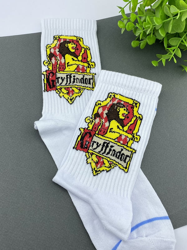 Шкарпетки білі з принтом Гаррі Поттер. Гріфіндор” | 6697936