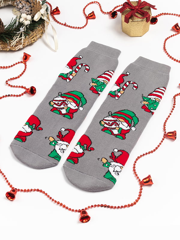 Яскраві новорічні махрові шкарпетки | 6698627
