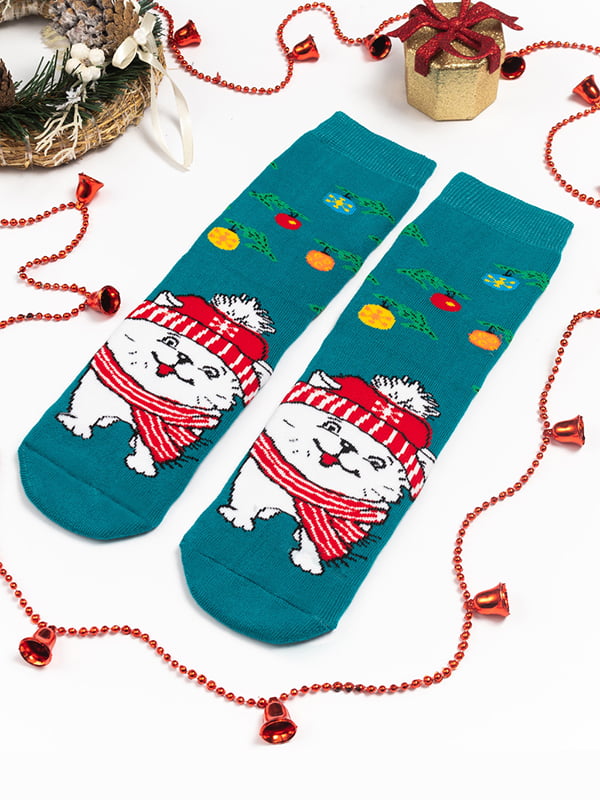 Яскраві новорічні махрові шкарпетки | 6698628