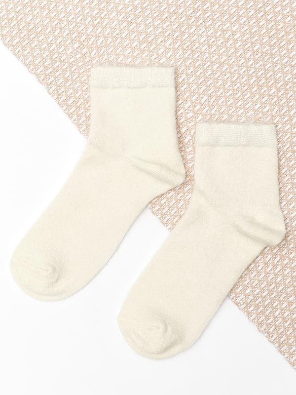 Жіночі вовняні шкарпетки кремового кольору (Розмір: 36-40) | 6698649