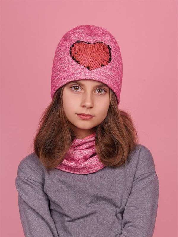 Комплект рожевий: шапка і шарф-хомут | 6701500