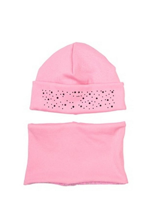 Комплект рожевий: шапка та хомут | 6701768
