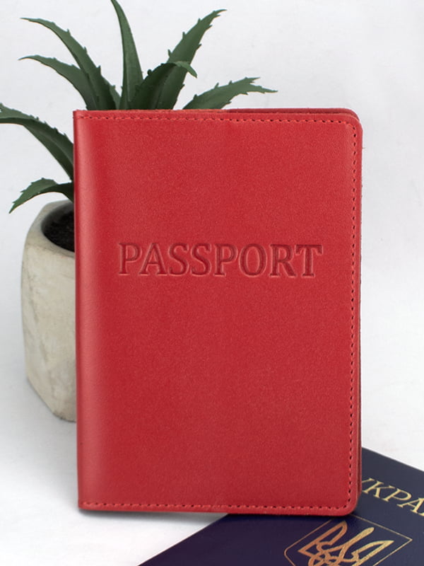 Обкладинка на паспорт червона з тисненням | 6084664