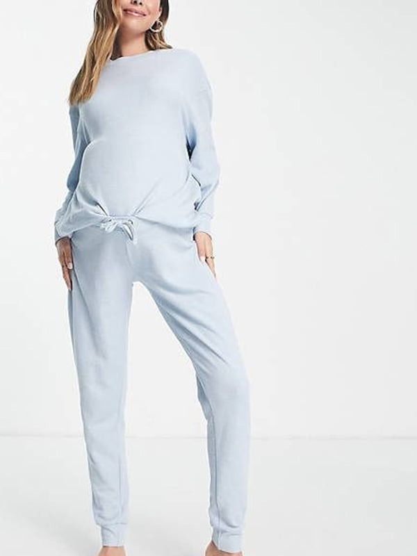 Блакитна піжама для вагітних: світшот та джогери | 6700334