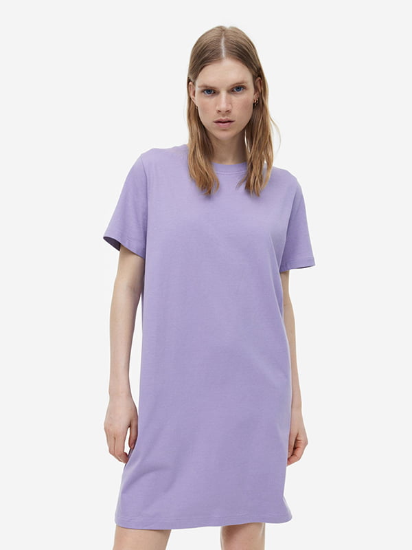 Сукня-футболка бузкового кольору | 6696990
