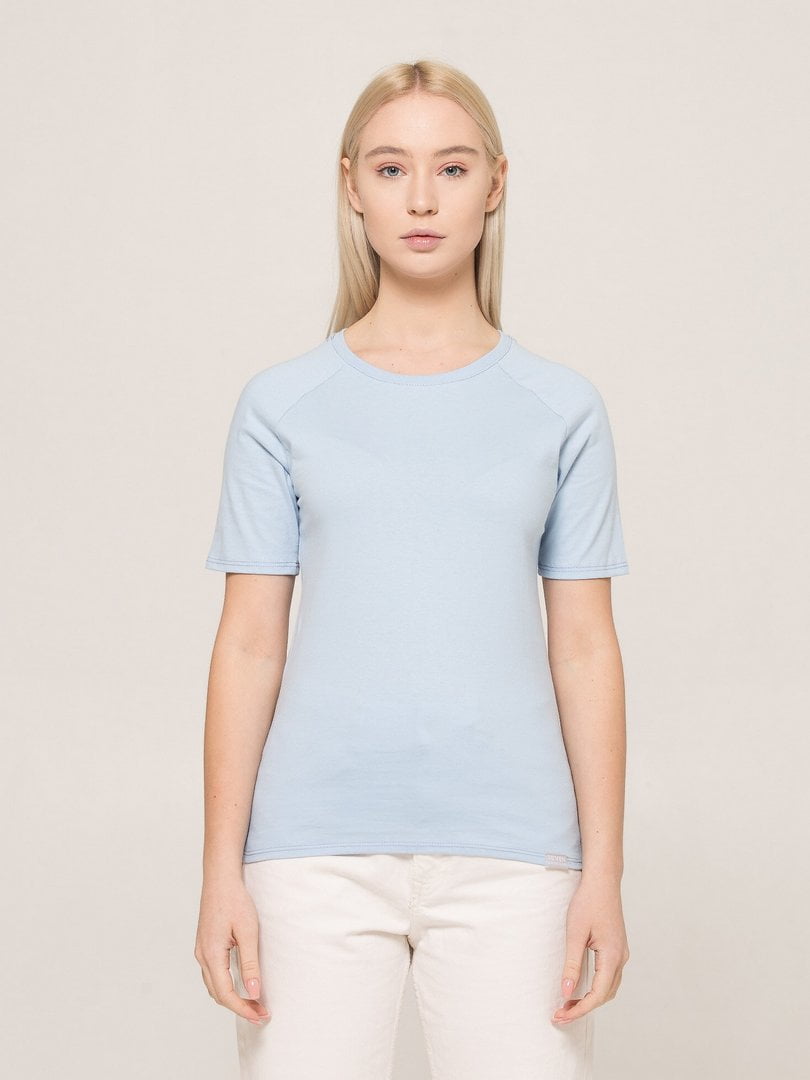 Базова блакитна футболка преміальної якості Pima Raglan Tee | 6704352