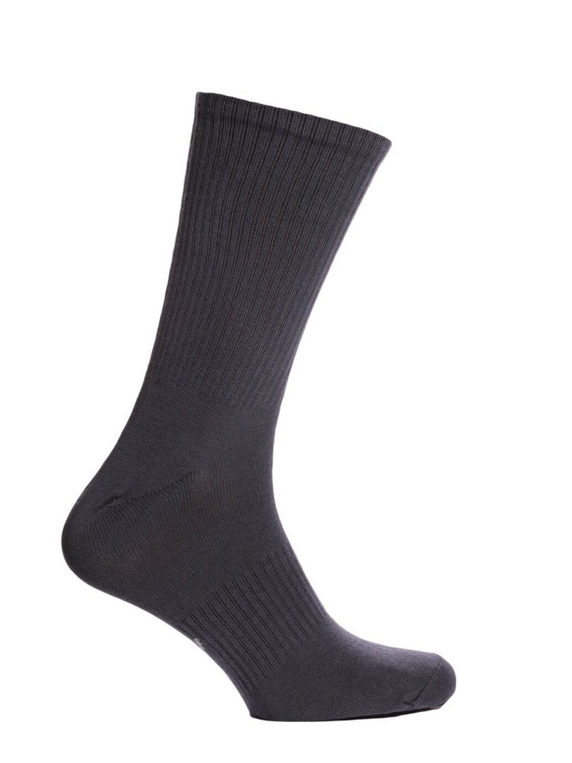Шкарпетки в рубчик темно-сірі | 6704366