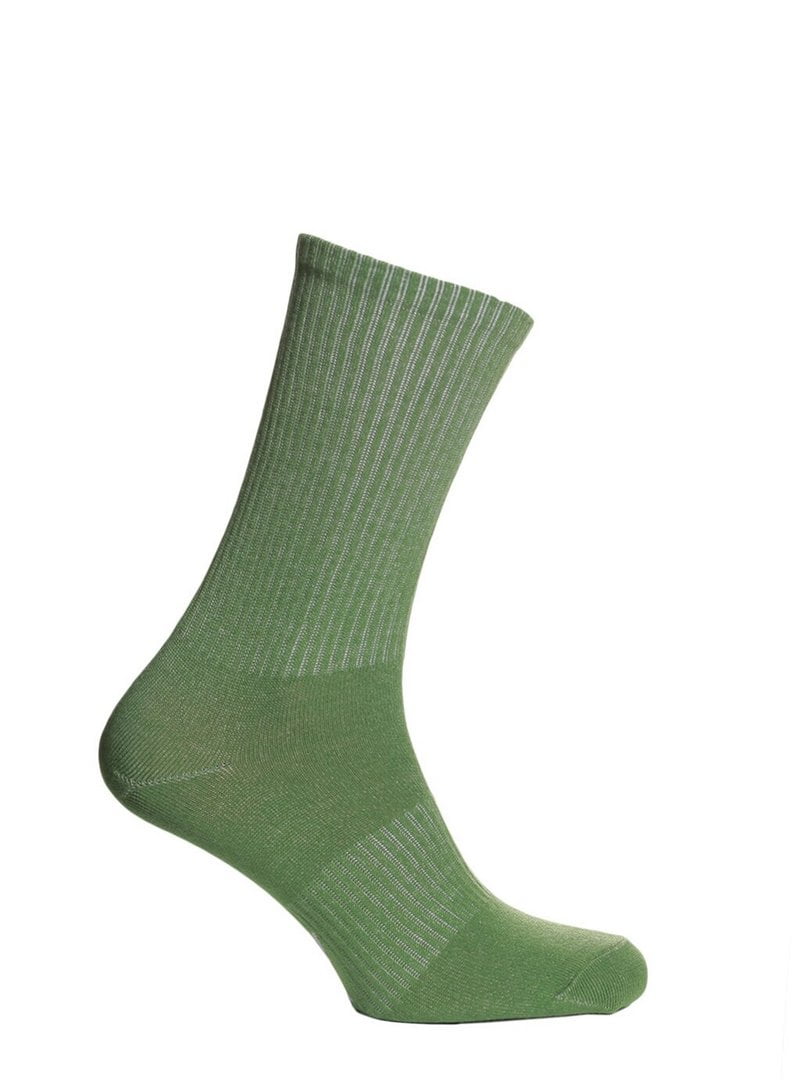 Шкарпетки в рубчик зелені | 6704369