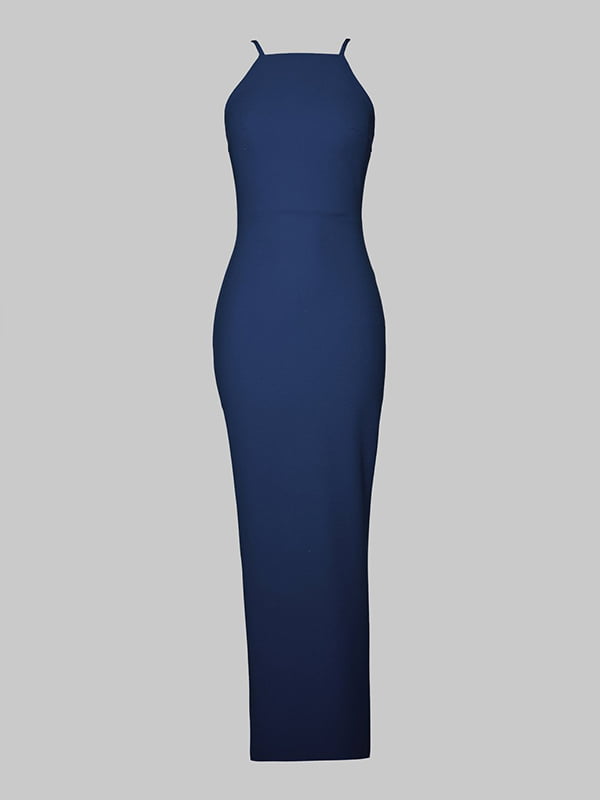 Елегантна синя сукня на бретелях | 6706672
