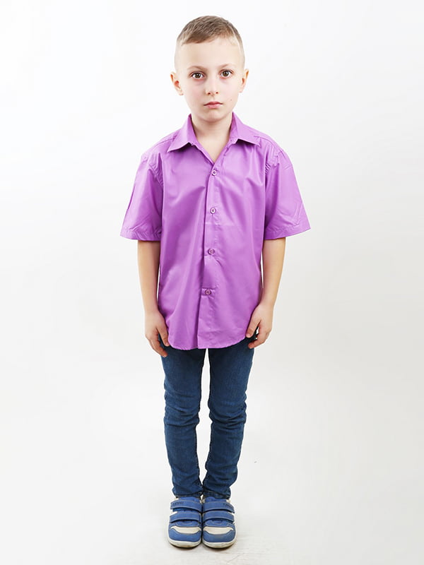 Фіолетова сорочка з коротким рукавом | 6710856