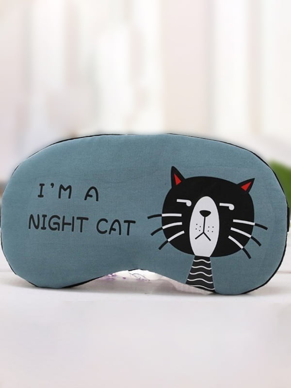Маска для сну "Night cat" блакитна | 6713518