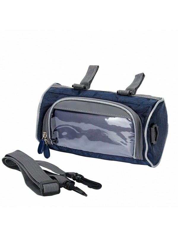 Водонепроникна велосипедна сумка з прозорою кишенею для телефону на кермо (синій) | 6713749