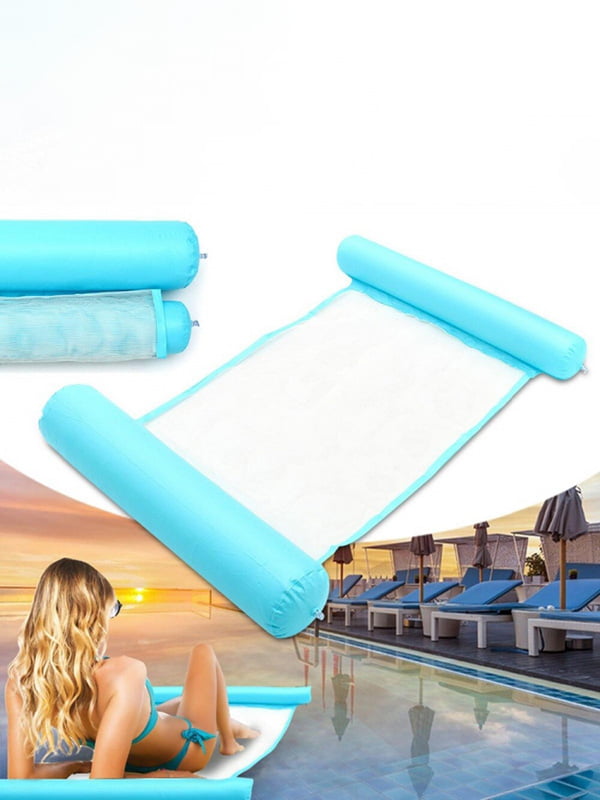 Водний надувний матрац-гамак сітка 108х60 см (Блакитний) | 6713779