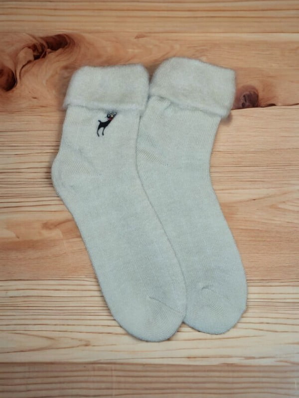 Термо шкарпетки «Winter Cat» молочні | 6714714