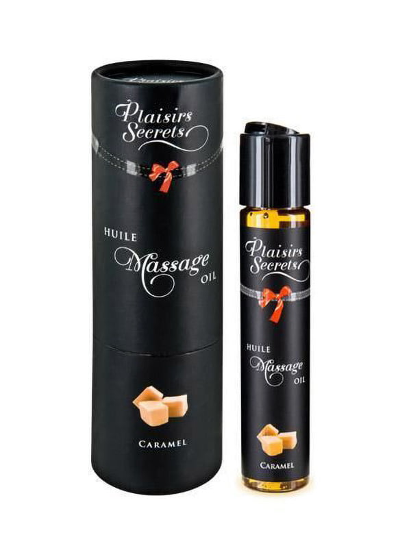 Масажна олія Plaisirs Secrets Caramel (59 мл) з афродизіаками, їстівна, подарункове паковання | 6715949