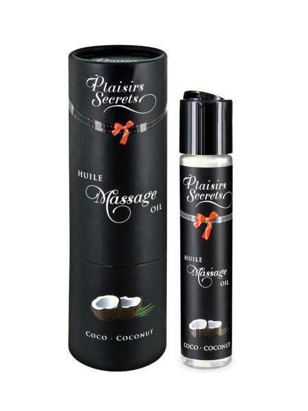 Масажна олія Plaisirs Secrets Coconut (59 мл) з афродизіаками, їстівна, подарункова упаковка | 6715950