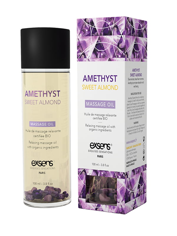 Масажна олія EXSENS Amethyst Sweet Almond (розслаблювальна, з аметистом) 100мл, натуральна | 6716254