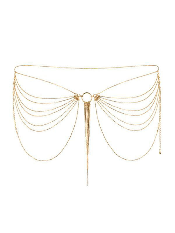 Ланцюжок на трусики або ліф Bijoux Indiscrets MAGNIFIQUE Waist Chain - Gold, прикраса на тіло | 6716443