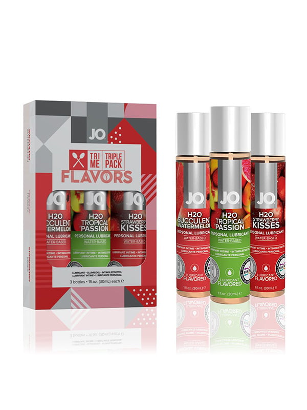 Набір System JO Tri-Me Triple Pack — Flavors (3×30 мл) три різні смаки оральних змазок | 6716565