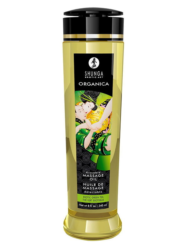 Органічна масажна олія Shunga ORGANICA – Exotic green tea (240 мл) з вітаміном Е | 6717397