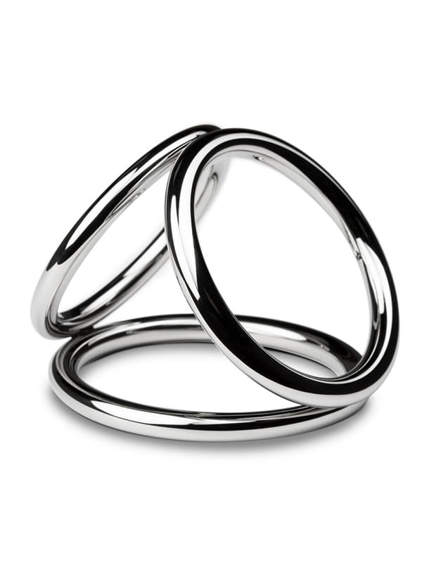 Потрійне ерекційне кільце Sinner Gear Unbendable – Triad Chamber Metal Cock and Ball Ring – Medium | 6717846