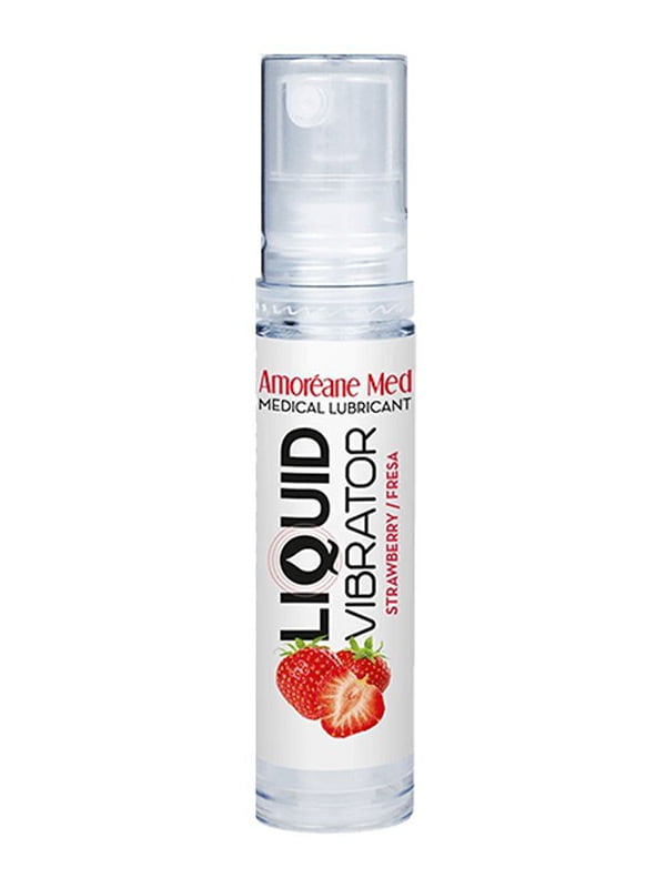 Лубрикант з ефектом вібрації Amoreane Med Liquid Vibrator Strawberry (10 мл) | 6717969