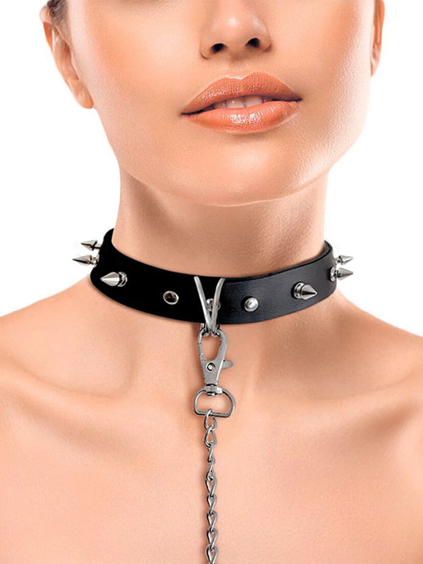 Нашийник з шипами та повідцем Art of Sex - Collar Spikes and Leash | 6718239