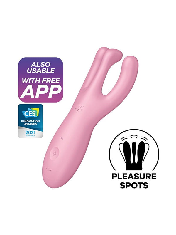 Кліторальний смарт вібратор Satisfyer Threesome 4 Pink з трьома пальчиками | 6718821