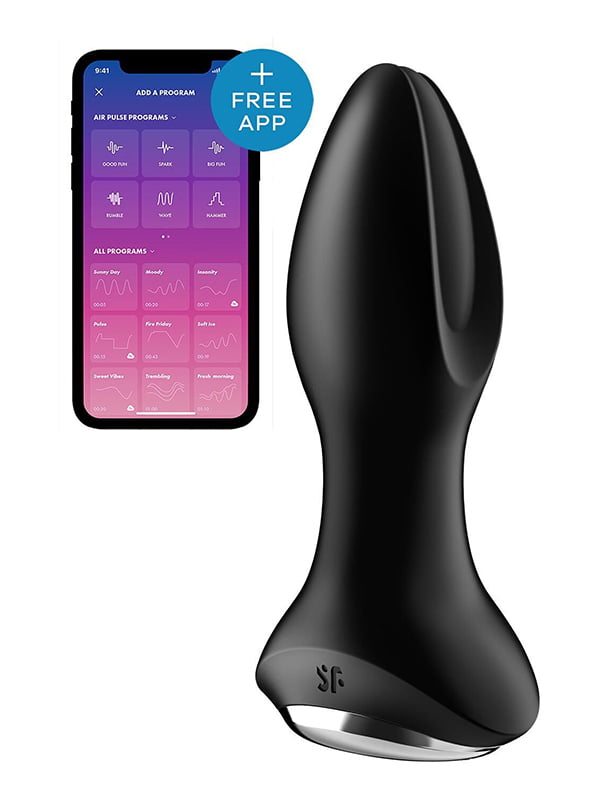 Анальна смарт вібропробка із перлинним масажем Satisfyer Rotator Plug 2+ Black | 6718990