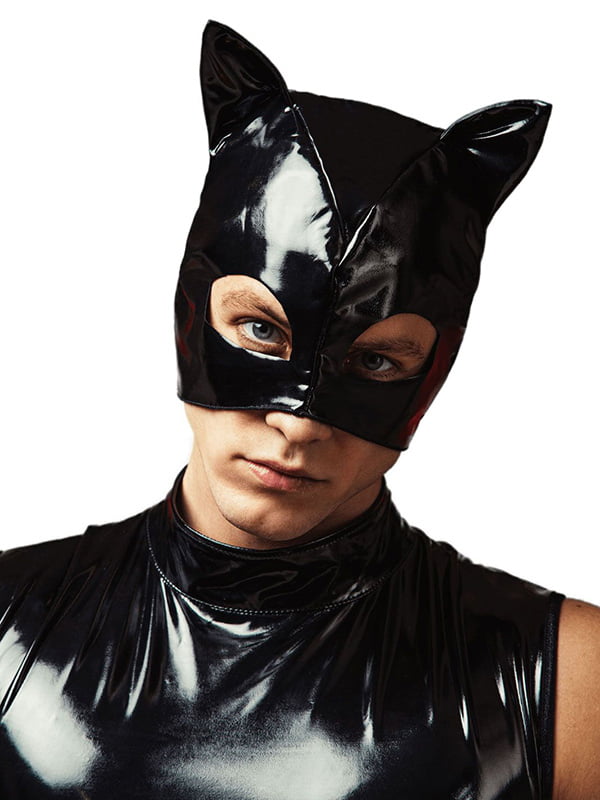 Лакована чорна маска «Кіт» D&A | 6719320