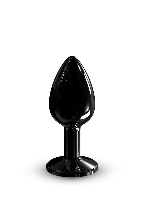 Металева анальна пробка з кристалом Dorcel Diamond Plug Black S | 6720061