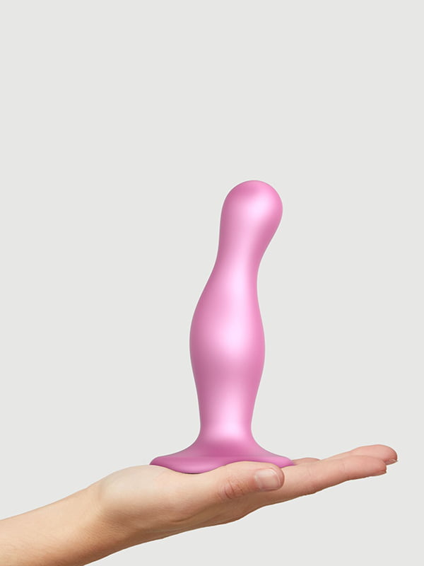 Насадка для страпона Strap-On-Me Dildo Plug Curvy Rose Dragee Metallic M | 6720073