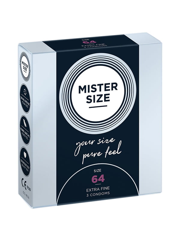 Презервативи Mister Size - pure feel - 64 (3 condoms), товщина 0,05 мм | 6720256