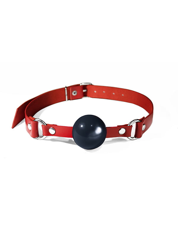 Кляп силіконовий Feral Feelings Silicon Ball Gag Red/Black, червоний ремінець, чорна кулька | 6720465