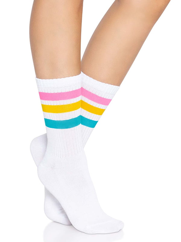 Шкарпетки жіночі в смужку Leg Avenue Pride crew socks Pansexual, 37–43 розмір | 6720697