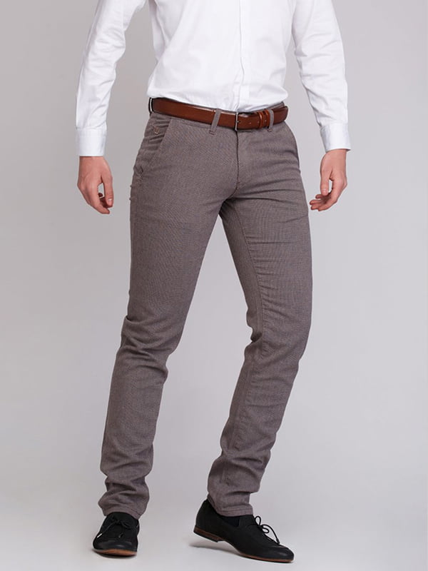 Бежевые классические брюки с карманами | 6726280