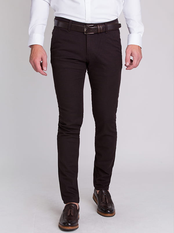 Коричневые классические брюки с карманами | 6727032