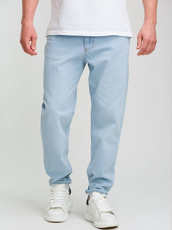 Блакитні джинси вільного крою | 6728250