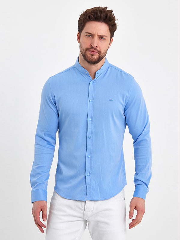 Голубая классическая рубашка из хлопка | 6729040