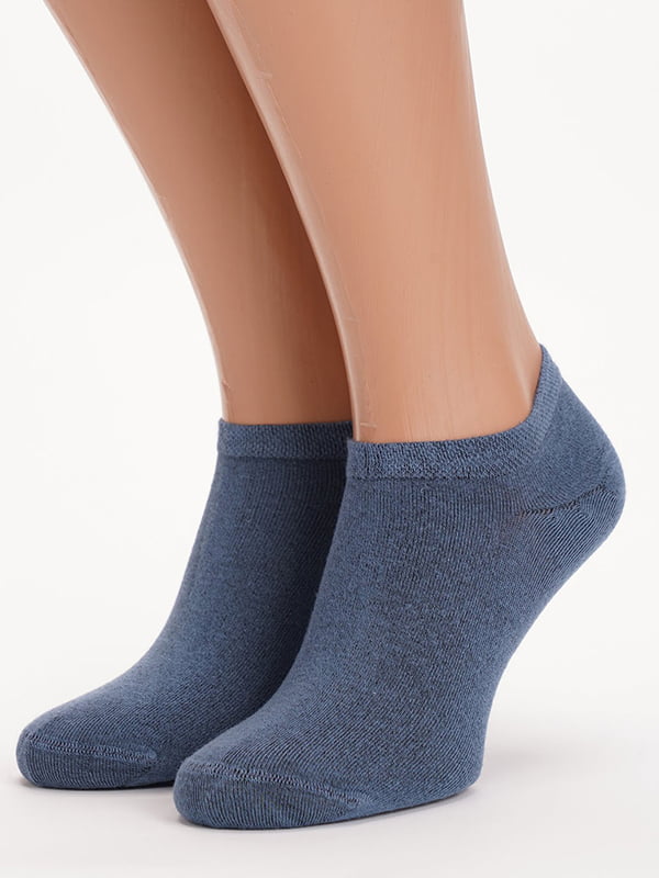 Шкарпетки короткі однотонні сині | 6729116