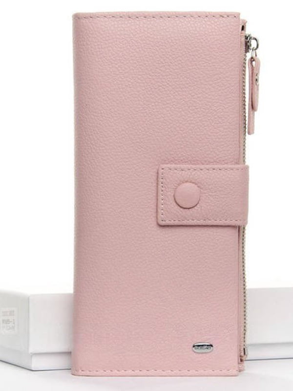 Кожаный розовый кошелек | 6736885