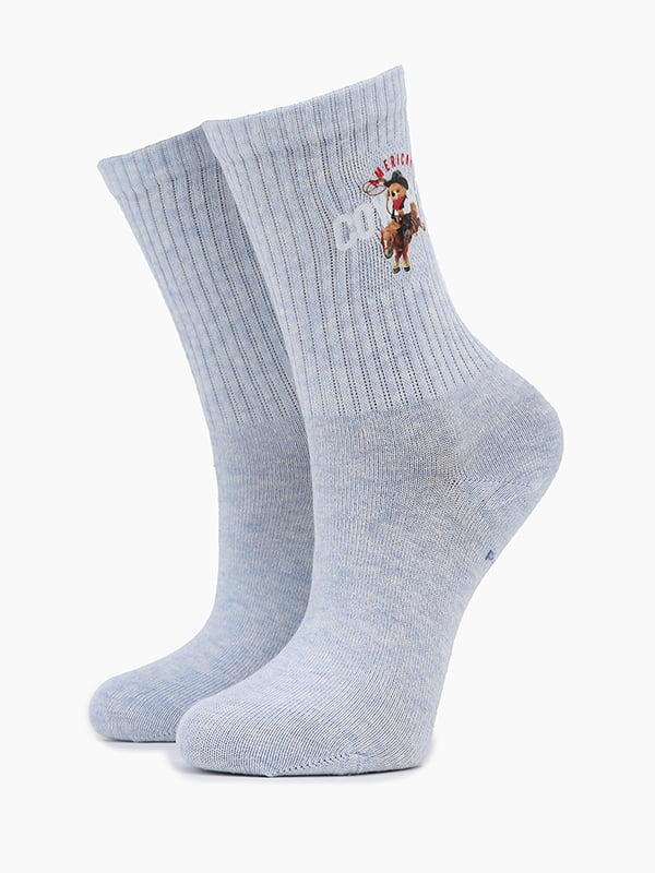Шкарпетки блакитні з принтом | 6746197