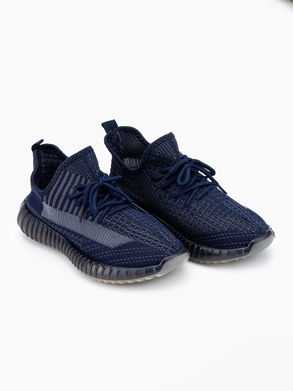 Темно-сині текстильні кросівки на шнурівцці | 6745292