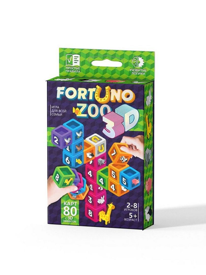 Настільна розвиваюча гра "Fortuno ZOO 3D" укр | 6747299