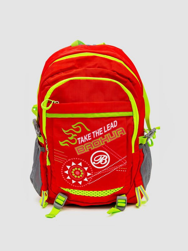 Красный рюкзак с боковыми карманами сеткой | 6759517