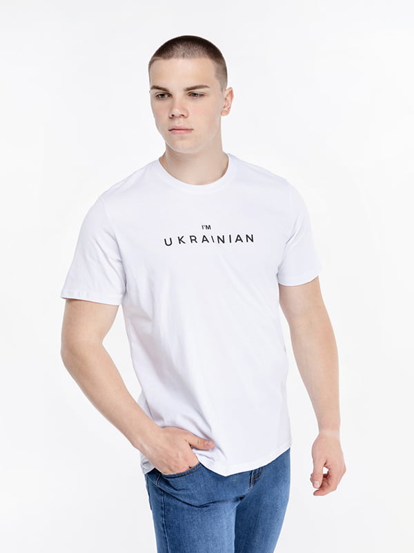 Біла футболка з принтом "I'm Ukrainian"  | 6748351